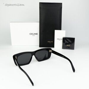 BRAND NEW Celine CL40259I 01A Black Black Rectangle Unisex Sunglasses CL 40259I